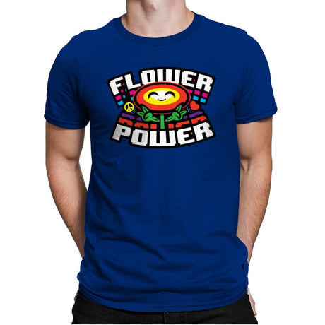 Flower Power Up - Mens Premium T-Shirts RIPT Apparel Small / Royal