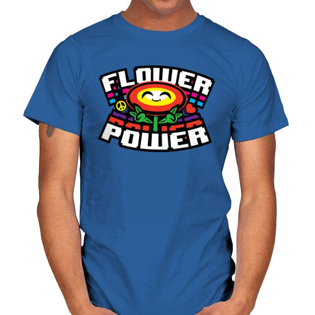 Flower Power Up - Mens T-Shirts RIPT Apparel Small / Royal