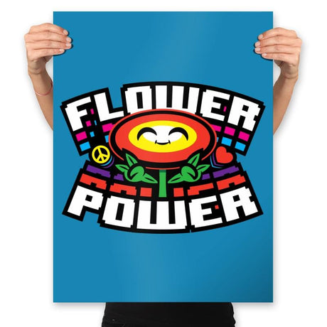 Flower Power Up - Prints Posters RIPT Apparel 18x24 / Sapphire