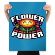 Flower Power Up - Prints Posters RIPT Apparel 18x24 / Sapphire