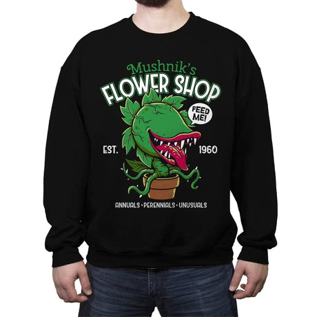 Flower Shop - Crew Neck Sweatshirt Crew Neck Sweatshirt RIPT Apparel Small / Black