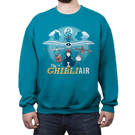 Fly Ghibli Air - Crew Neck Sweatshirt Crew Neck Sweatshirt RIPT Apparel