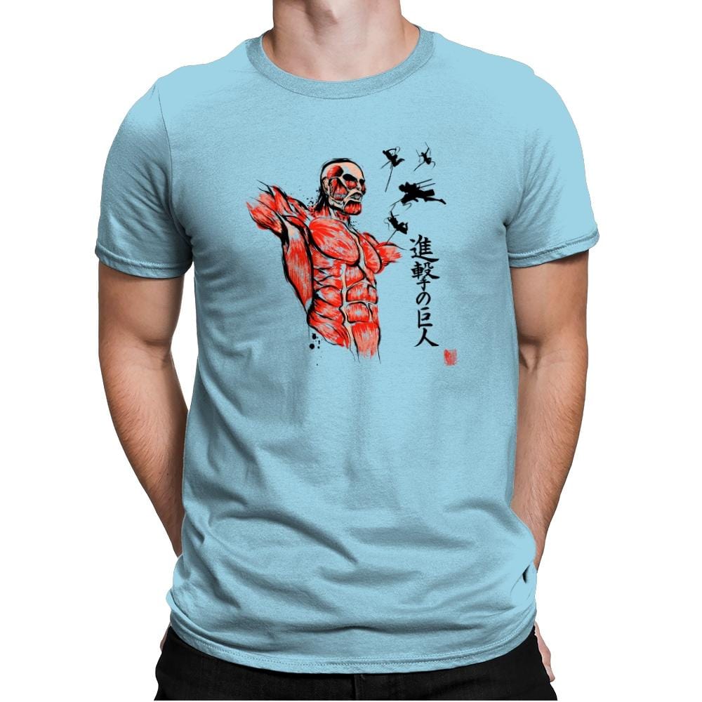 Flying For Freedom - Sumi Ink Wars - Mens Premium T-Shirts RIPT Apparel Small / Light Blue