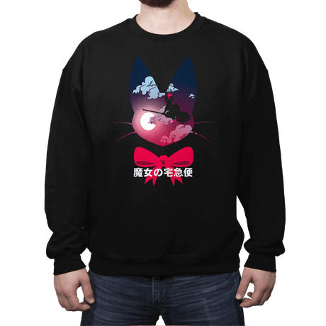 Flying witch - Crew Neck Sweatshirt Crew Neck Sweatshirt RIPT Apparel