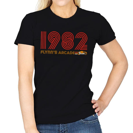 Flynn's Arcade 1982 - Womens T-Shirts RIPT Apparel Small / Black