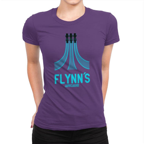 Flynn's Arcade - Best Seller - Womens Premium T-Shirts RIPT Apparel Small / Purple Rush