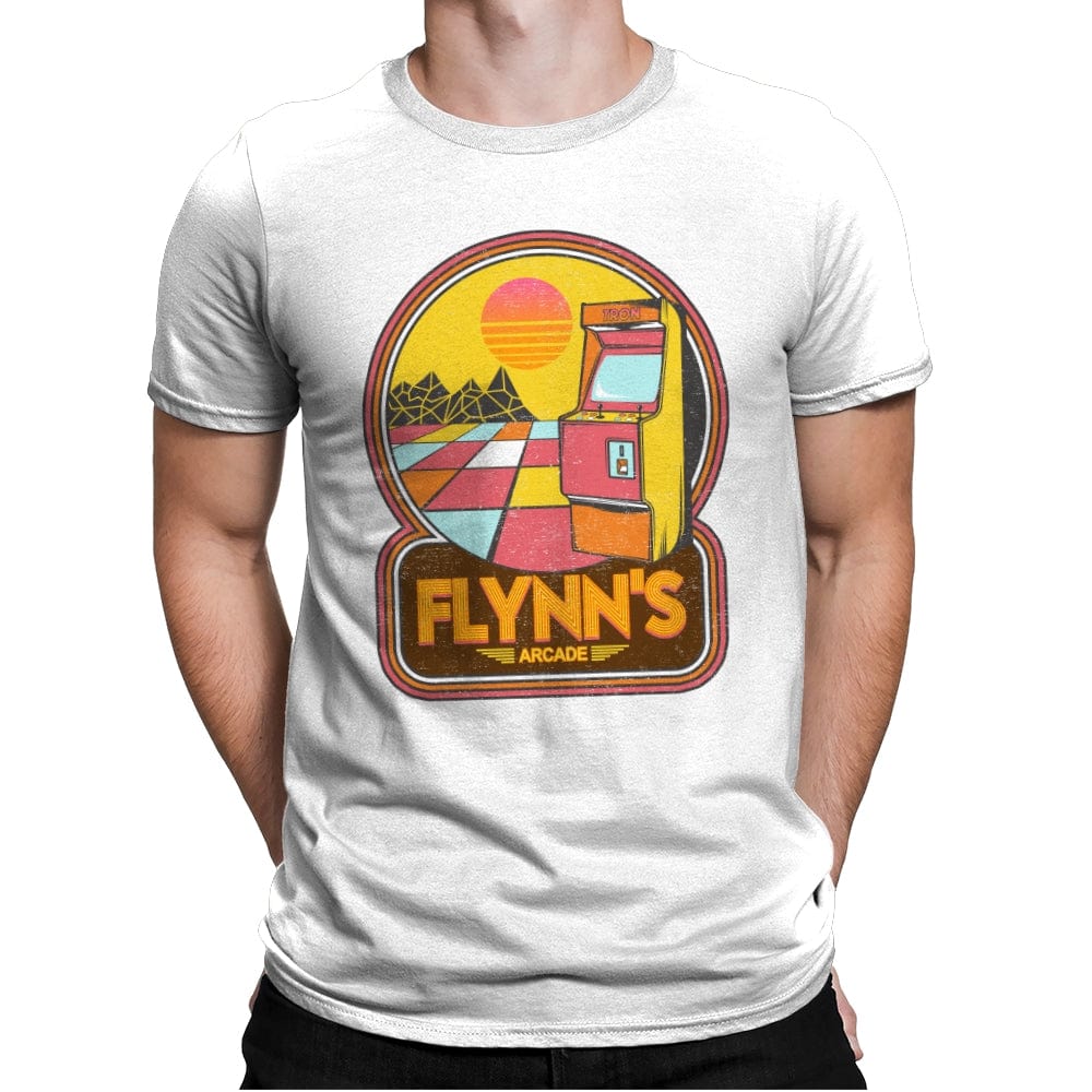 Flynn's Arcade - Mens Premium T-Shirts RIPT Apparel Small / White
