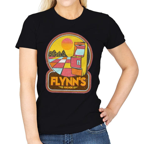 Flynn's Arcade - Womens T-Shirts RIPT Apparel Small / Black