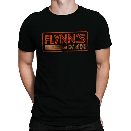 Flynns Arcade Retro - Mens Premium T-Shirts RIPT Apparel Small / Black