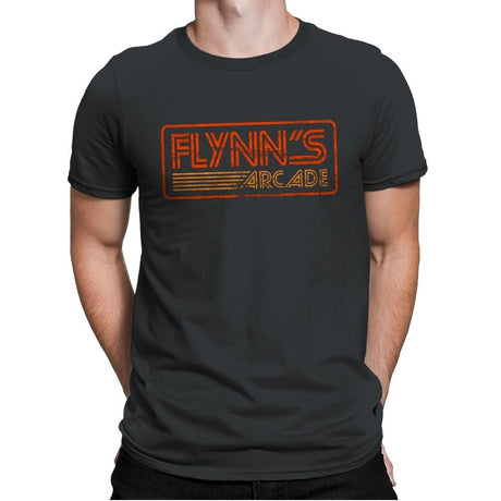Flynns Arcade Retro - Mens Premium T-Shirts RIPT Apparel Small / Heavy Metal