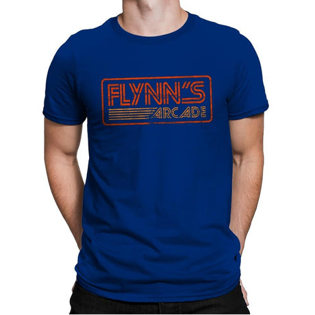 Flynns Arcade Retro - Mens Premium T-Shirts RIPT Apparel Small / Royal