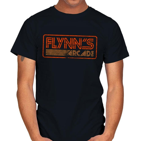 Flynns Arcade Retro - Mens T-Shirts RIPT Apparel Small / Black