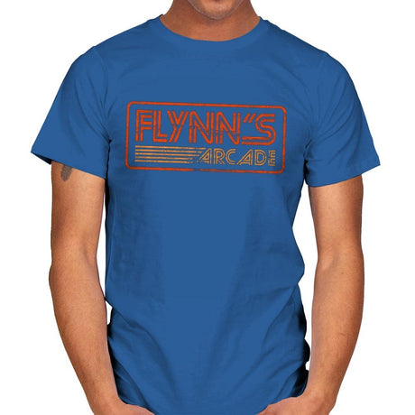 Flynns Arcade Retro - Mens T-Shirts RIPT Apparel Small / Royal