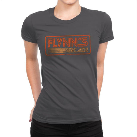 Flynns Arcade Retro - Womens Premium T-Shirts RIPT Apparel Small / Heavy Metal