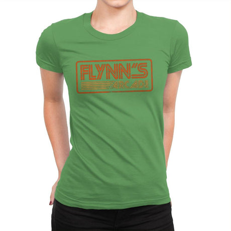 Flynns Arcade Retro - Womens Premium T-Shirts RIPT Apparel Small / Kelly