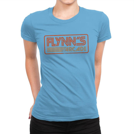 Flynns Arcade Retro - Womens Premium T-Shirts RIPT Apparel Small / Turquoise