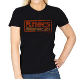Flynns Arcade Retro - Womens T-Shirts RIPT Apparel Small / Black