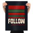 Follow Your Dreams - Inspirational Quote for Halloween - Prints Posters RIPT Apparel 18x24 / Black