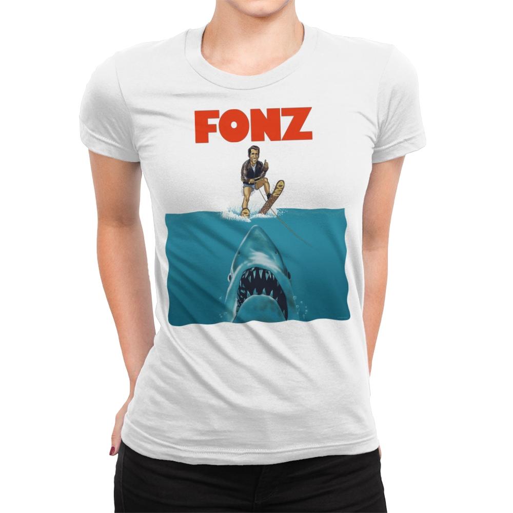 FONZ - Womens Premium T-Shirts RIPT Apparel Small / White