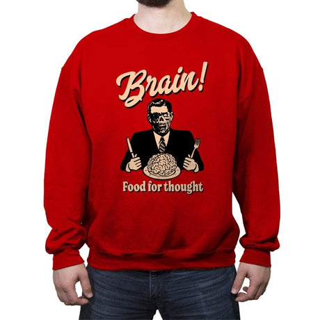 Food For Thought - Crew Neck Sweatshirt Crew Neck Sweatshirt RIPT Apparel Small / Red