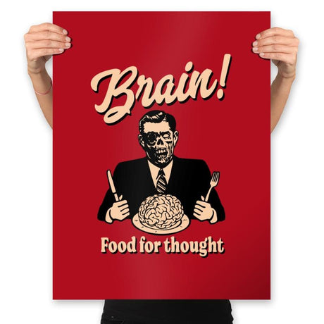 Food For Thought - Prints Posters RIPT Apparel 18x24 / Red
