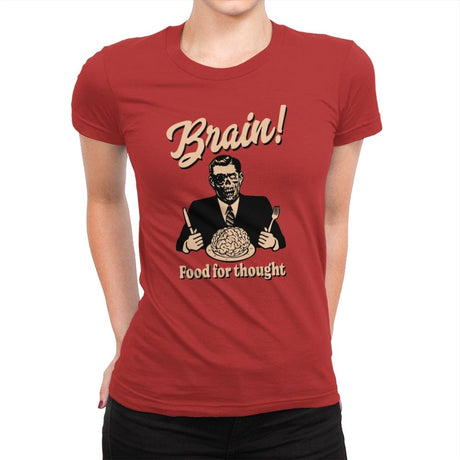 Food For Thought - Womens Premium T-Shirts RIPT Apparel Small / Red