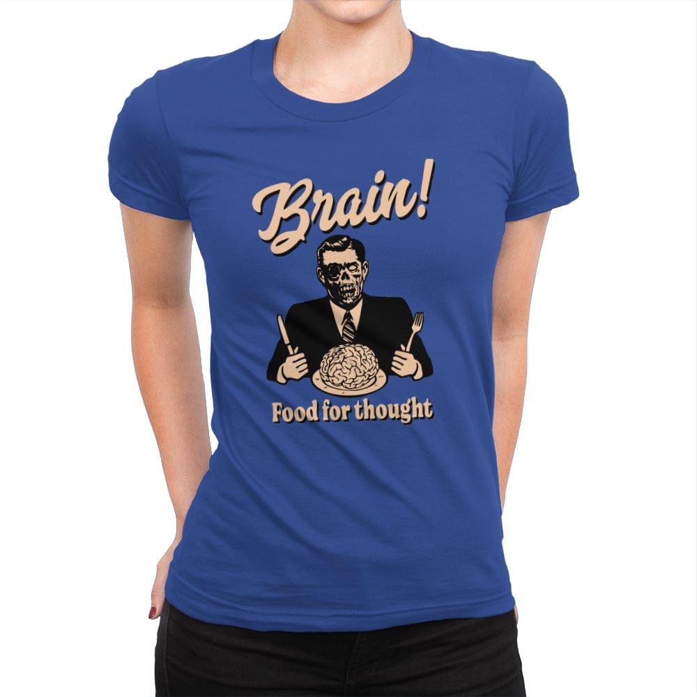 Food For Thought - Womens Premium T-Shirts RIPT Apparel Small / Royal