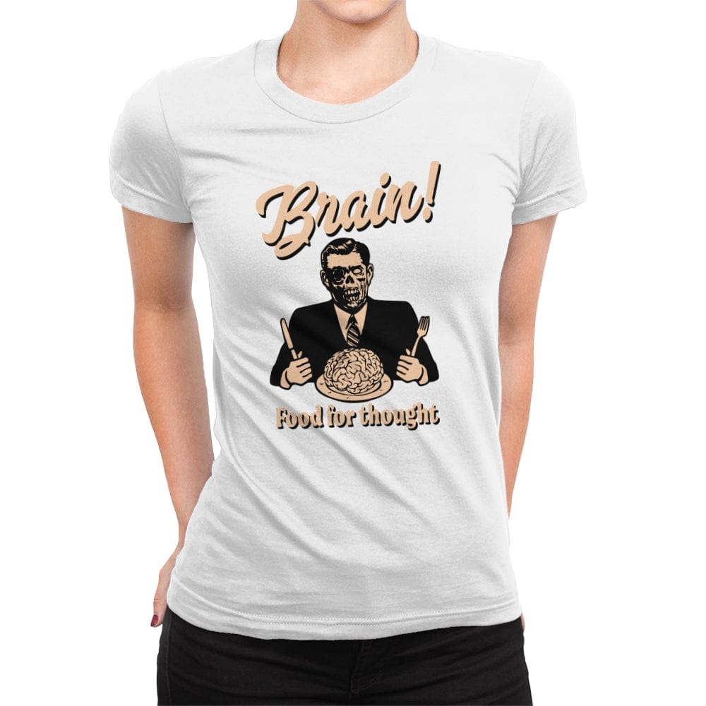 Food For Thought - Womens Premium T-Shirts RIPT Apparel Small / White