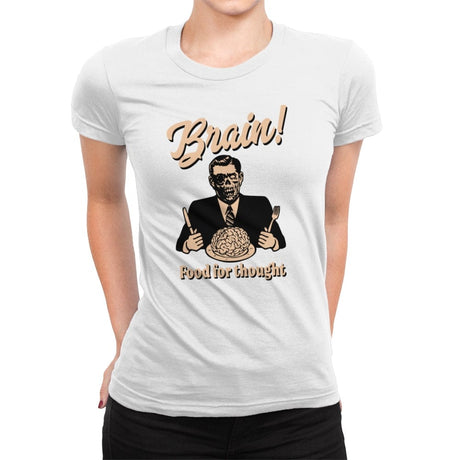 Food For Thought - Womens Premium T-Shirts RIPT Apparel Small / White