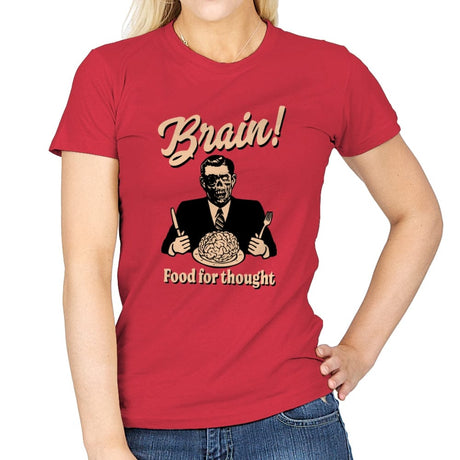 Food For Thought - Womens T-Shirts RIPT Apparel Small / Red