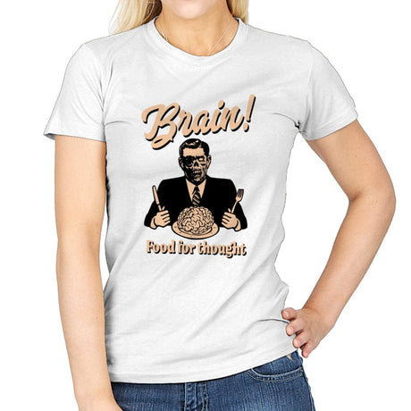 Food For Thought - Womens T-Shirts RIPT Apparel Small / White