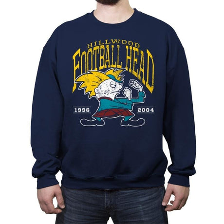 Football Head - Crew Neck Sweatshirt Crew Neck Sweatshirt RIPT Apparel Small / Navy