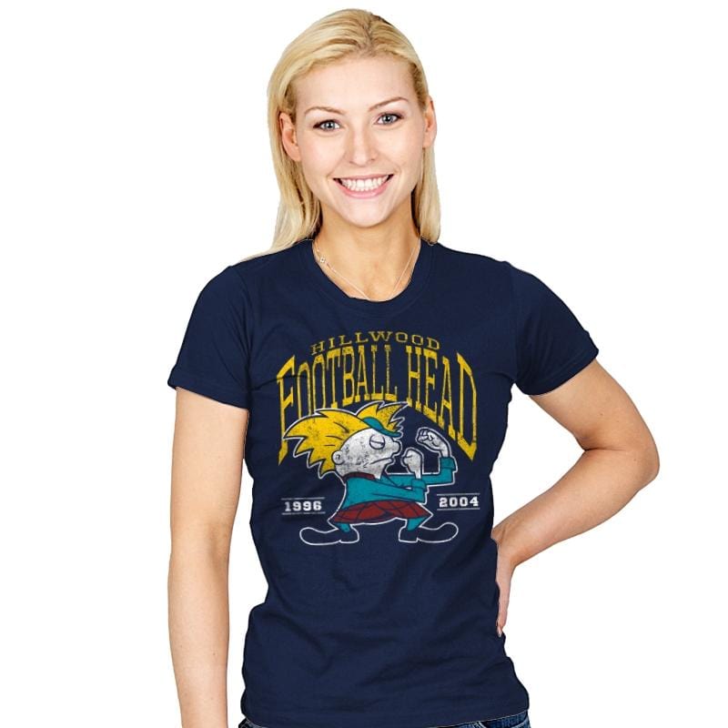 Football Head - Womens T-Shirts RIPT Apparel Small / Navy