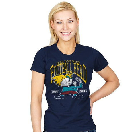 Football Head - Womens T-Shirts RIPT Apparel Small / Navy