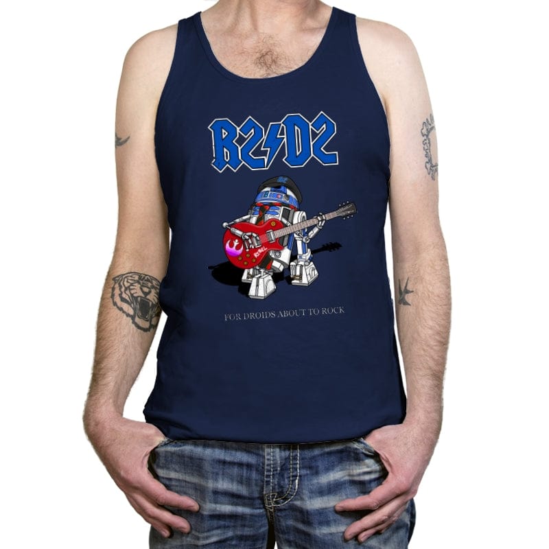 For Droids About To Rock - Tanktop Tanktop RIPT Apparel X-Small / Navy