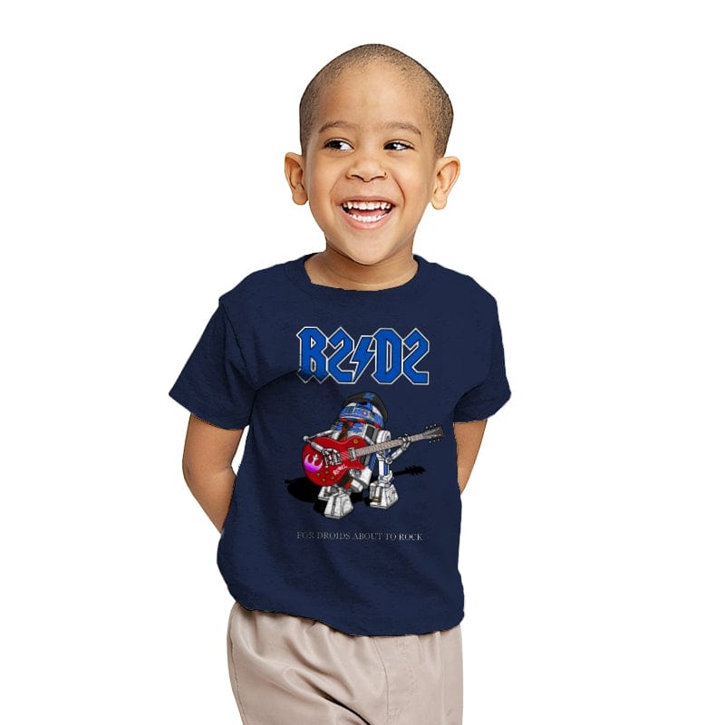 For Droids About To Rock - Youth T-Shirts RIPT Apparel X-small / Navy