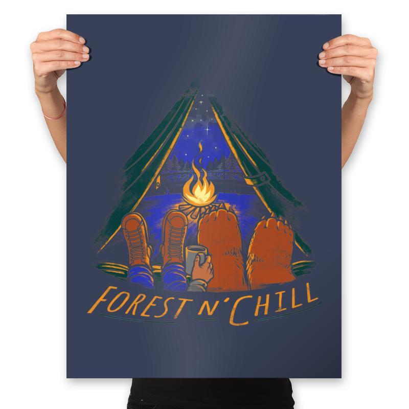 Forest And Chill - Prints Posters RIPT Apparel 18x24 / Navy