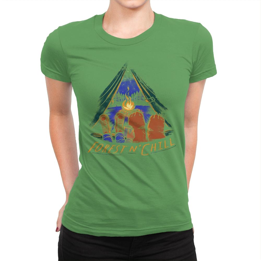 Forest And Chill - Womens Premium T-Shirts RIPT Apparel Small / Kelly
