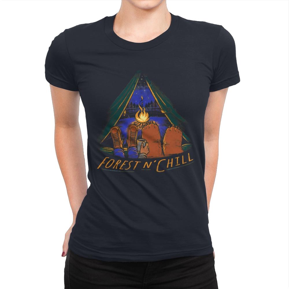 Forest And Chill - Womens Premium T-Shirts RIPT Apparel Small / Midnight Navy