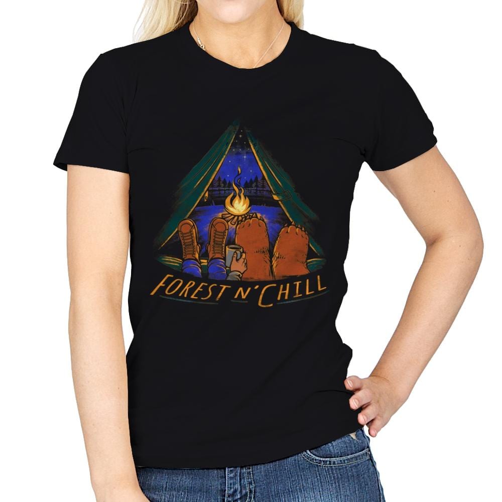 Forest And Chill - Womens T-Shirts RIPT Apparel Small / Black