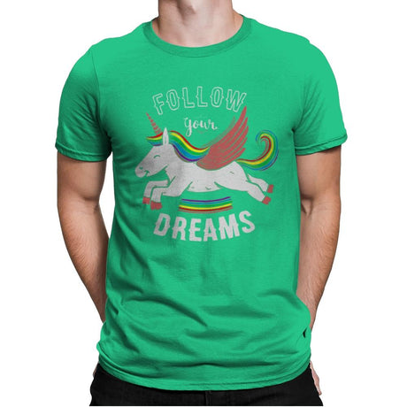 Forever Follow Your Dreams - Mens Premium T-Shirts RIPT Apparel Small / Kelly Green
