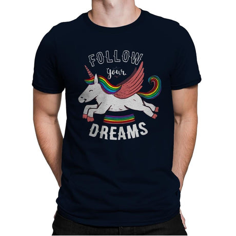 Forever Follow Your Dreams - Mens Premium T-Shirts RIPT Apparel Small / Midnight Navy