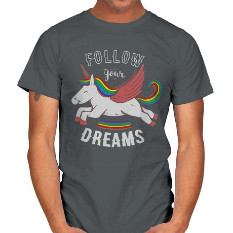 Forever Follow Your Dreams - Mens T-Shirts RIPT Apparel Small / Charcoal
