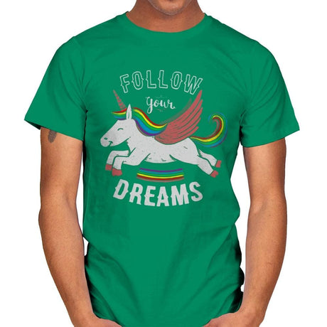 Forever Follow Your Dreams - Mens T-Shirts RIPT Apparel Small / Kelly Green