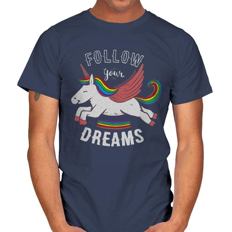 Forever Follow Your Dreams - Mens T-Shirts RIPT Apparel Small / Navy