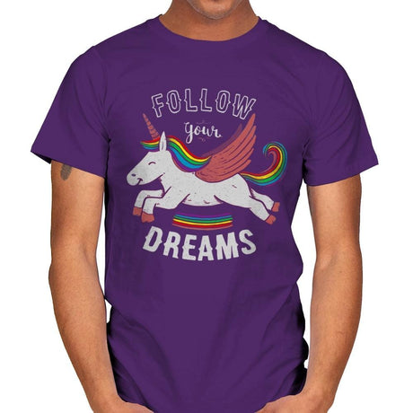 Forever Follow Your Dreams - Mens T-Shirts RIPT Apparel Small / Purple