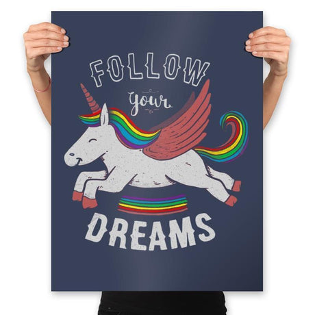 Forever Follow Your Dreams - Prints Posters RIPT Apparel 18x24 / Navy