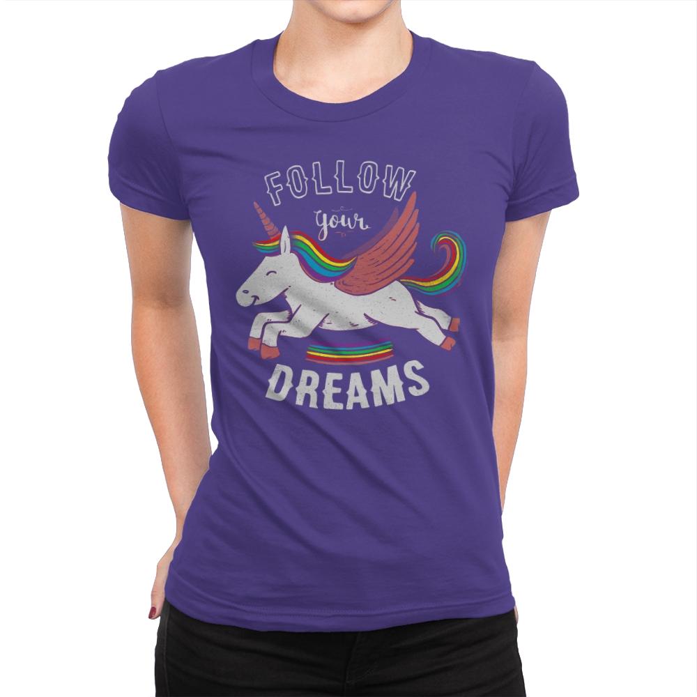 Forever Follow Your Dreams - Womens Premium T-Shirts RIPT Apparel Small / Purple Rush