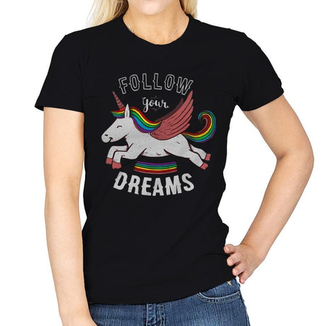 Forever Follow Your Dreams - Womens T-Shirts RIPT Apparel Small / Black