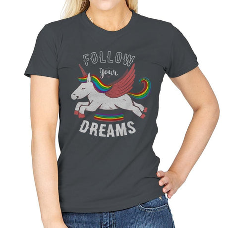 Forever Follow Your Dreams - Womens T-Shirts RIPT Apparel Small / Charcoal